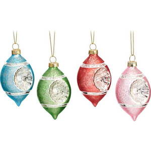 Skleněné ručně vyrobené vánoční ozdoby v sadě 4 ks ø 5, 5 cm Vintage – Sass & Belle obraz