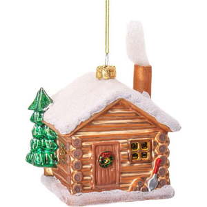 Skleněná ručně vyrobená vánoční ozdoba 10 cm Christmas Cabin – Sass & Belle obraz