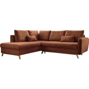 Cihlově oranžová rozkládací rohová pohovka Miuform Scandic Lagom L, levý roh obraz