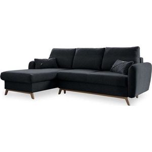 Tmavě šedá rozkládací rohová pohovka Miuform Scandic Lagom, levý roh obraz