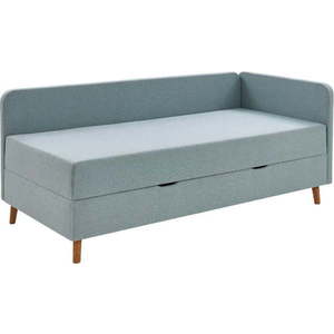 Světle modrá čalouněná jednolůžková postel s úložným prostorem 90x200 cm Cabana – Meise Möbel obraz
