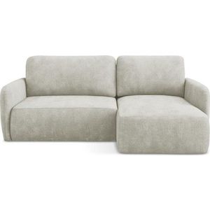 Krémová žinylková rozkládací/s úložným prostorem rohová pohovka (pravý roh/s lenoškou) Lilo – Makamii obraz