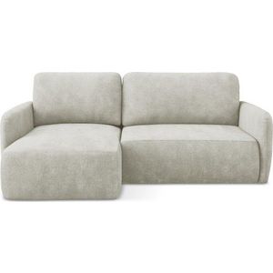 Krémová žinylková rozkládací/s úložným prostorem rohová pohovka (levý roh/s lenoškou) Lilo – Makamii obraz