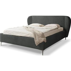 Tmavě šedá čalouněná dvoulůžková postel s roštem 180x200 cm Makana – Makamii obraz