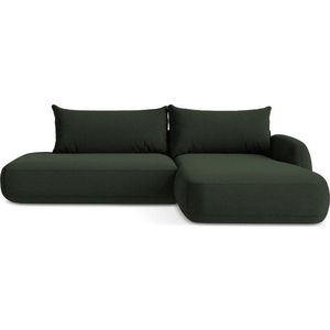 Tmavě zelená rozkládací rohová pohovka (pravý roh/s lenoškou) Hale – Makamii obraz