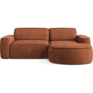 Žinylková rohová pohovka v terakotové barvě (pravý roh/s lenoškou) Omao – Makamii obraz