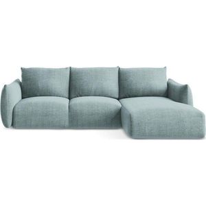 Modrá rozkládací rohová pohovka (pravý roh/s lenoškou) Leila – Makamii obraz