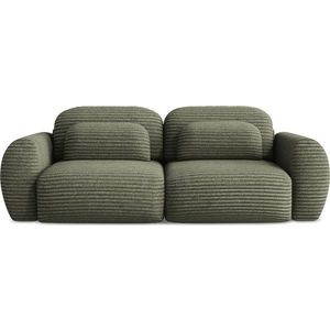 Zelená manšestrová rozkládací/s úložným prostorem pohovka 266 cm Kini – Makamii obraz