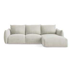 Béžová rozkládací rohová pohovka (pravý roh/s lenoškou) Leila – Makamii obraz