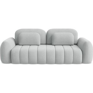 Světle šedá rozkládací/s úložným prostorem pohovka z textilie bouclé 266 cm Pele – Makamii obraz