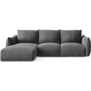 Tmavě šedá rozkládací rohová pohovka (levý roh/s lenoškou) Leila – Makamii obraz