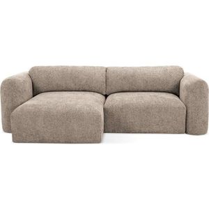 Světle hnědá žinylková rozkládací/s úložným prostorem rohová pohovka (levý roh/s lenoškou) Mele – Makamii obraz