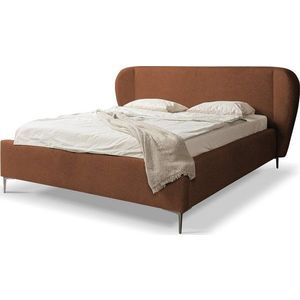 Čalouněná dvoulůžková postel s roštem 180x200 cm v terakotové barvě Makana – Makamii obraz