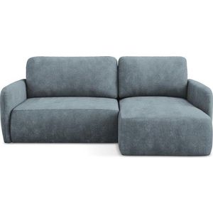 Šedomodrá žinylková rozkládací/s úložným prostorem rohová pohovka (pravý roh/s lenoškou) Lilo – Makamii obraz