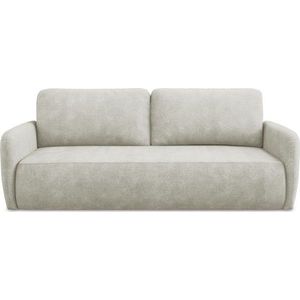 Krémová žinylková rozkládací/s úložným prostorem pohovka 218 cm Lilo – Makamii obraz