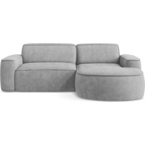 Světle šedá žinylková rohová pohovka (pravý roh/s lenoškou) Omao – Makamii obraz