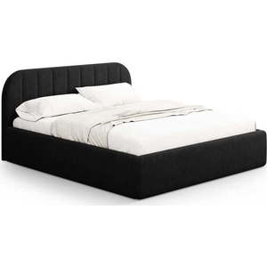 Černá čalouněná dvoulůžková postel s úložným prostorem s roštem 140x200 cm Juno – Windsor & Co Sofas obraz