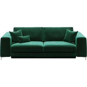 Tmavě zelená sametová rozkládací pohovka Devichy Rothe, 256 cm obraz