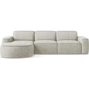 Krémová žinylková rohová pohovka (levý roh/s lenoškou) Omao – Makamii obraz