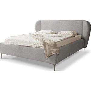 Světle šedá čalouněná dvoulůžková postel s roštem 160x200 cm Makana – Makamii obraz