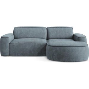 Šedomodrá žinylková rohová pohovka (pravý roh/s lenoškou) Omao – Makamii obraz