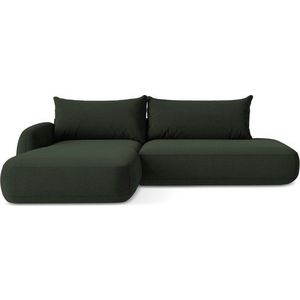 Tmavě zelená rozkládací rohová pohovka (levý roh/s lenoškou) Hale – Makamii obraz