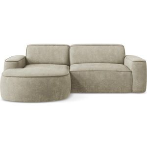 Béžová žinylková rohová pohovka (levý roh/s lenoškou) Omao – Makamii obraz