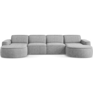 Světle šedá žinylková rohová pohovka (do "U") Omao – Makamii obraz