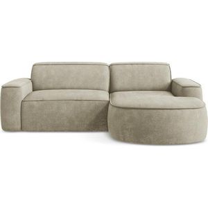 Béžová žinylková rohová pohovka (pravý roh/s lenoškou) Omao – Makamii obraz