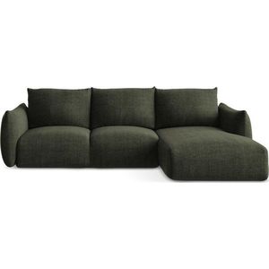 Zelená rozkládací rohová pohovka (pravý roh/s lenoškou) Leila – Makamii obraz