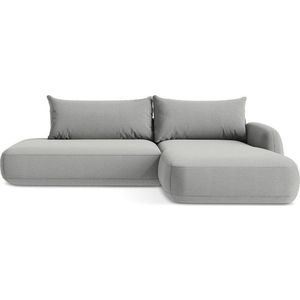 Světle šedá rozkládací rohová pohovka (pravý roh/s lenoškou) Hale – Makamii obraz