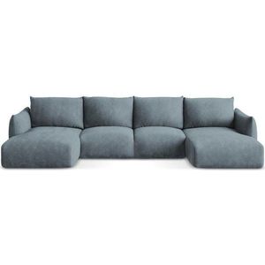 Modrá žinylková rozkládací rohová pohovka (do "U") Leila – Makamii obraz