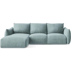 Modrá rozkládací rohová pohovka (levý roh/s lenoškou) Leila – Makamii obraz