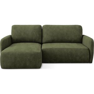 Zelená žinylková rozkládací/s úložným prostorem rohová pohovka (levý roh/s lenoškou) Lilo – Makamii obraz