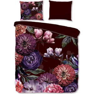 Tmavě fialové povlečení na dvoulůžko/prodloužené z bavlněného saténu 240x220 cm Bloomie – Descanso obraz