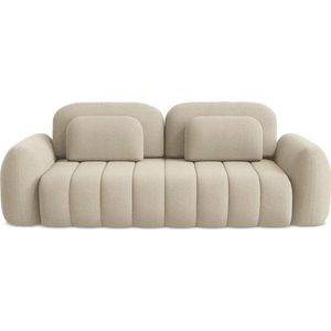 Světle hnědá rozkládací/s úložným prostorem pohovka z textilie bouclé 266 cm Pele – Makamii obraz