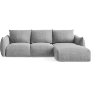 Světle šedá rozkládací rohová pohovka (pravý roh/s lenoškou) Leila – Makamii obraz