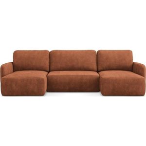 Žinylková rozkládací/s úložným prostorem rohová pohovka v terakotové barvě (do "U") Lilo – Makamii obraz