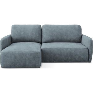 Šedomodrá žinylková rozkládací/s úložným prostorem rohová pohovka (levý roh/s lenoškou) Lilo – Makamii obraz