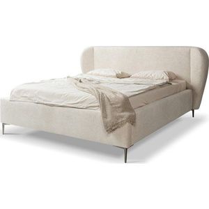 Béžová čalouněná dvoulůžková postel s roštem 180x200 cm Makana – Makamii obraz