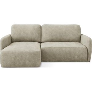 Béžová žinylková rozkládací/s úložným prostorem rohová pohovka (levý roh/s lenoškou) Lilo – Makamii obraz