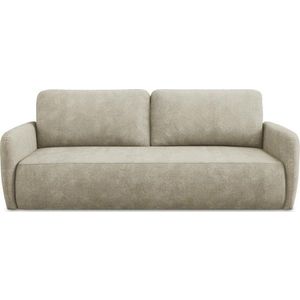 Béžová žinylková rozkládací/s úložným prostorem pohovka 218 cm Lilo – Makamii obraz