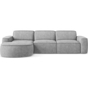 Světle šedá žinylková rohová pohovka (levý roh/s lenoškou) Omao – Makamii obraz