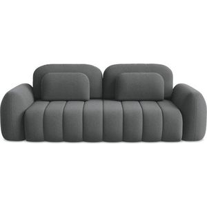 Tmavě šedá rozkládací/s úložným prostorem pohovka z textilie bouclé 266 cm Pele – Makamii obraz