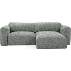 Šedá žinylková rozkládací/s úložným prostorem rohová pohovka (pravý roh/s lenoškou) Mele – Makamii obraz