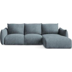 Modrá žinylková rozkládací rohová pohovka (pravý roh/s lenoškou) Leila – Makamii obraz