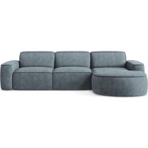 Šedomodrá žinylková rohová pohovka (pravý roh/s lenoškou) Omao – Makamii obraz