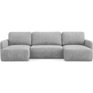 Světle šedá žinylková rozkládací/s úložným prostorem rohová pohovka (do "U") Lilo – Makamii obraz