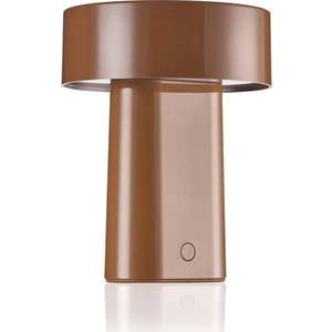 Koňakově hnědá plastová LED stolní lampa (výška 18 cm) Oblong – Zone obraz