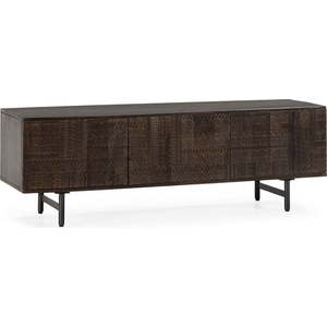 Tmavě hnědý TV stolek z mangového dřeva 145x48x40 cm Kalai – MOME obraz